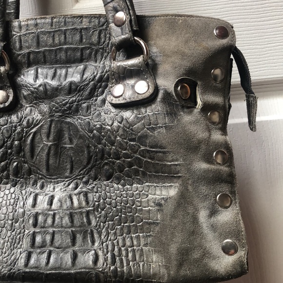 Hammitt Crocodile Grey Grey Studded Tote handbag used - Picture 8 of 16
